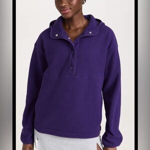 Outdoor Voices fleece snap up hoodie purple size XXS